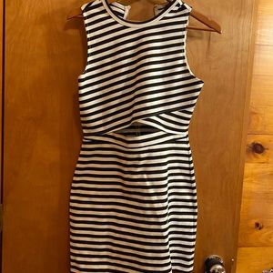 Express - Black & White Striped Dress - Size 8